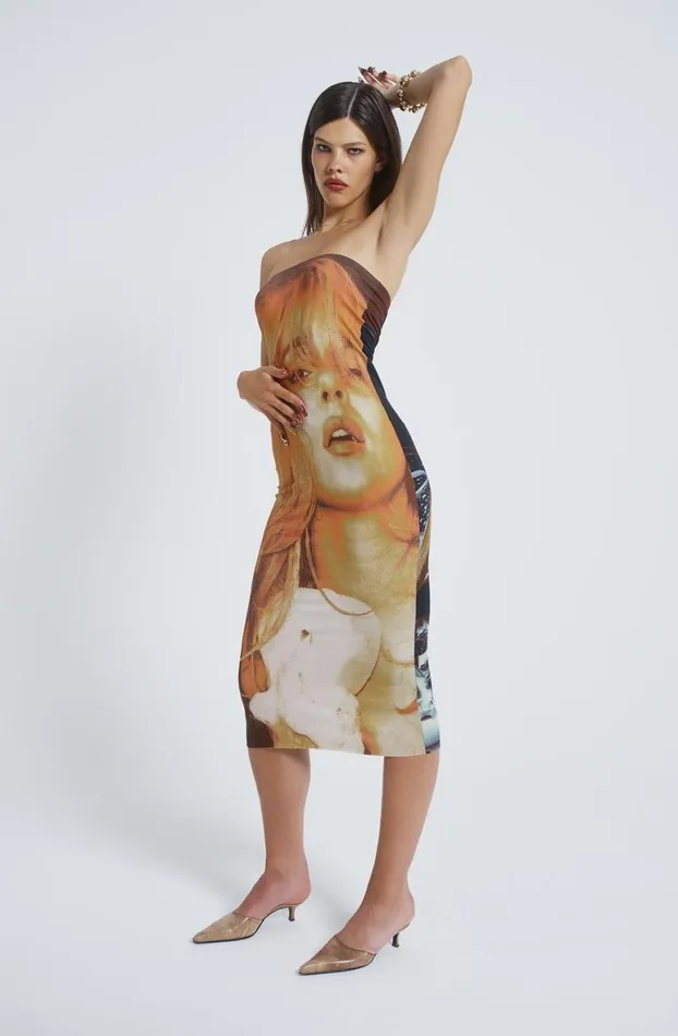 Midi Dresses Women Jaded London Teased Multiwear Bodycon Slip Midi Dress