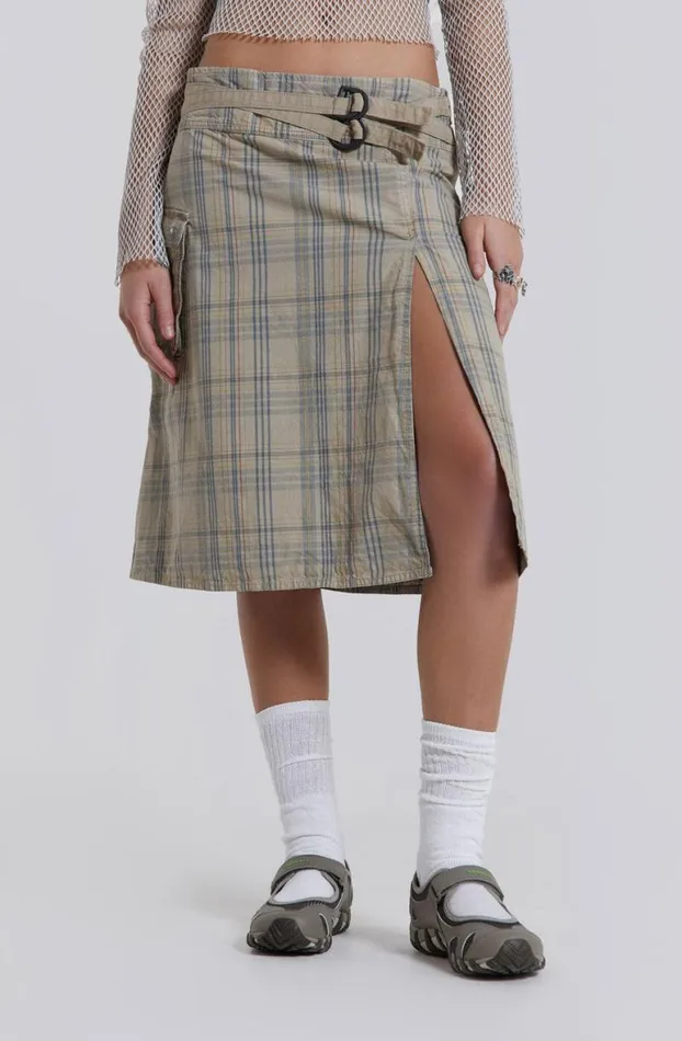 Midi Skirts Women Jaded London Giselle Check Cargo Midi Skirt