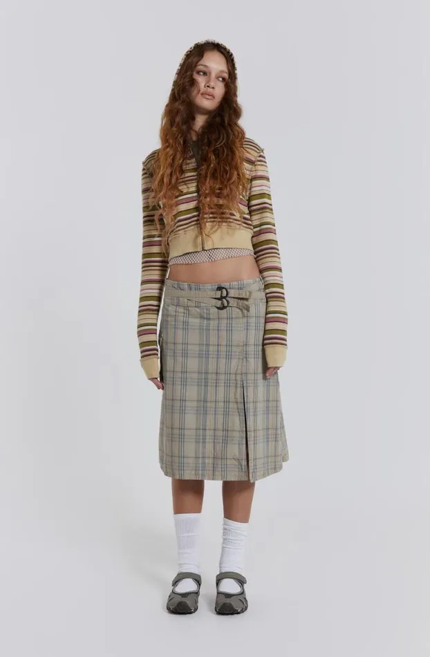 Midi Skirts Women Jaded London Giselle Check Cargo Midi Skirt