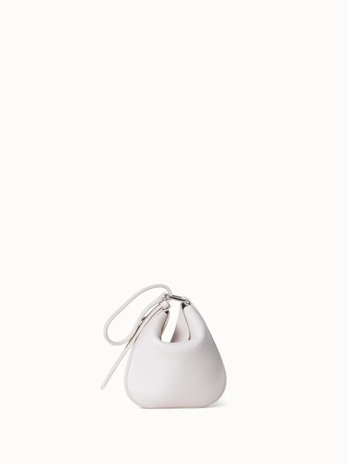 Mini Anna Hobo Bag In Leather Alabaster Women Akris Mini Bags