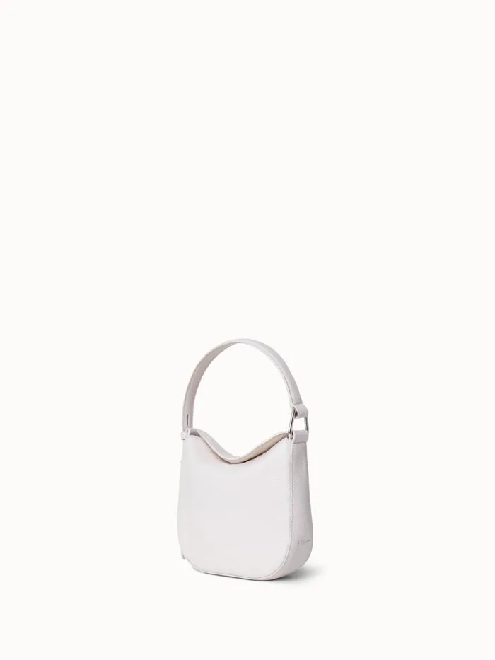 Mini Anna Hobo Bag In Leather Alabaster Women Akris Mini Bags