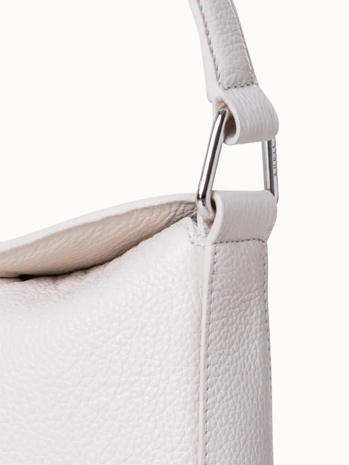 Mini Anna Hobo Bag In Leather Alabaster Women Akris Mini Bags