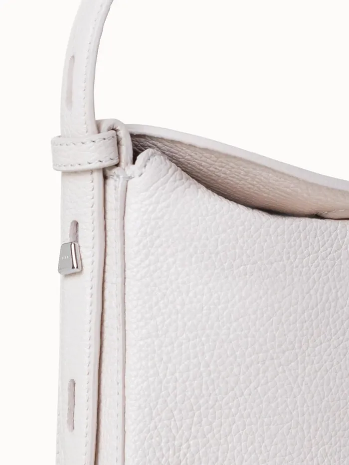 Mini Anna Hobo Bag In Leather Alabaster Women Akris Mini Bags