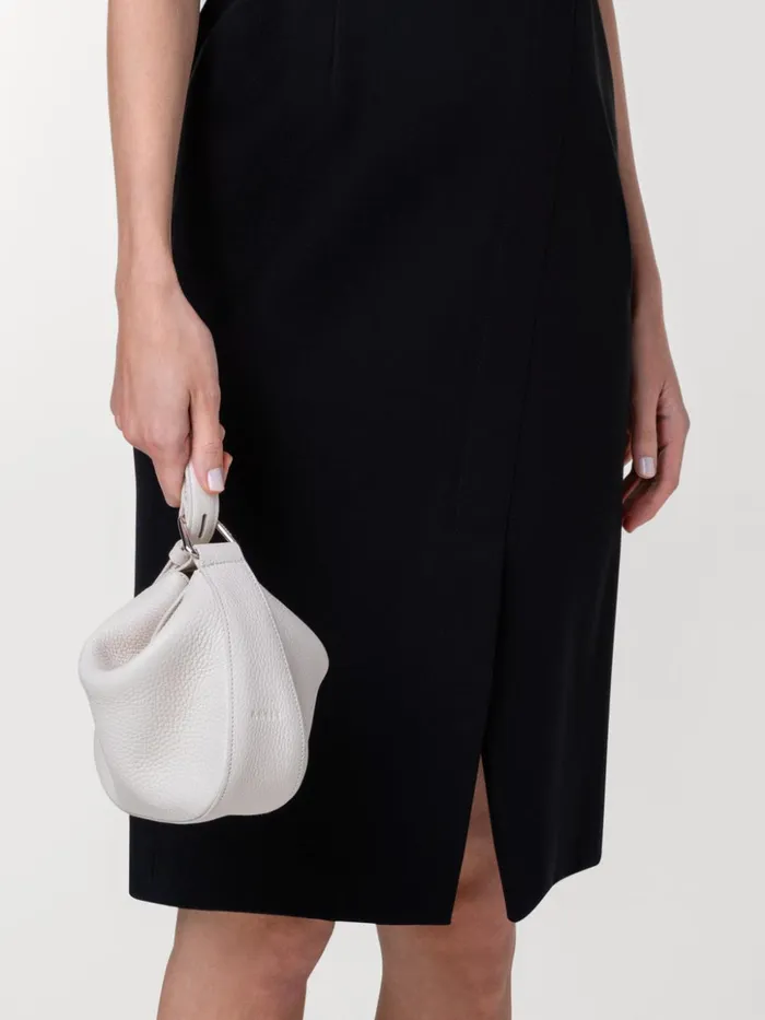 Mini Anna Hobo Bag In Leather Alabaster Women Akris Mini Bags