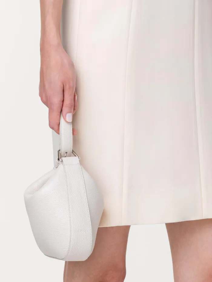 Mini Anna Hobo Bag In Leather Alabaster Women Akris Mini Bags