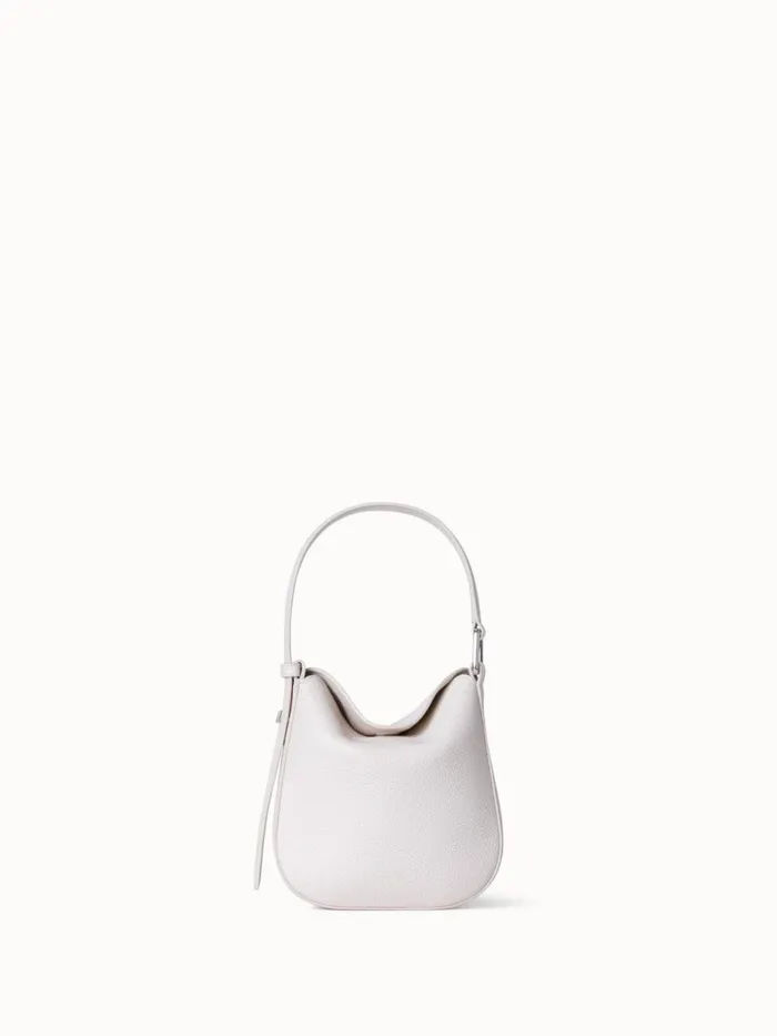 Mini Anna Hobo Bag In Leather Alabaster Women Akris Mini Bags