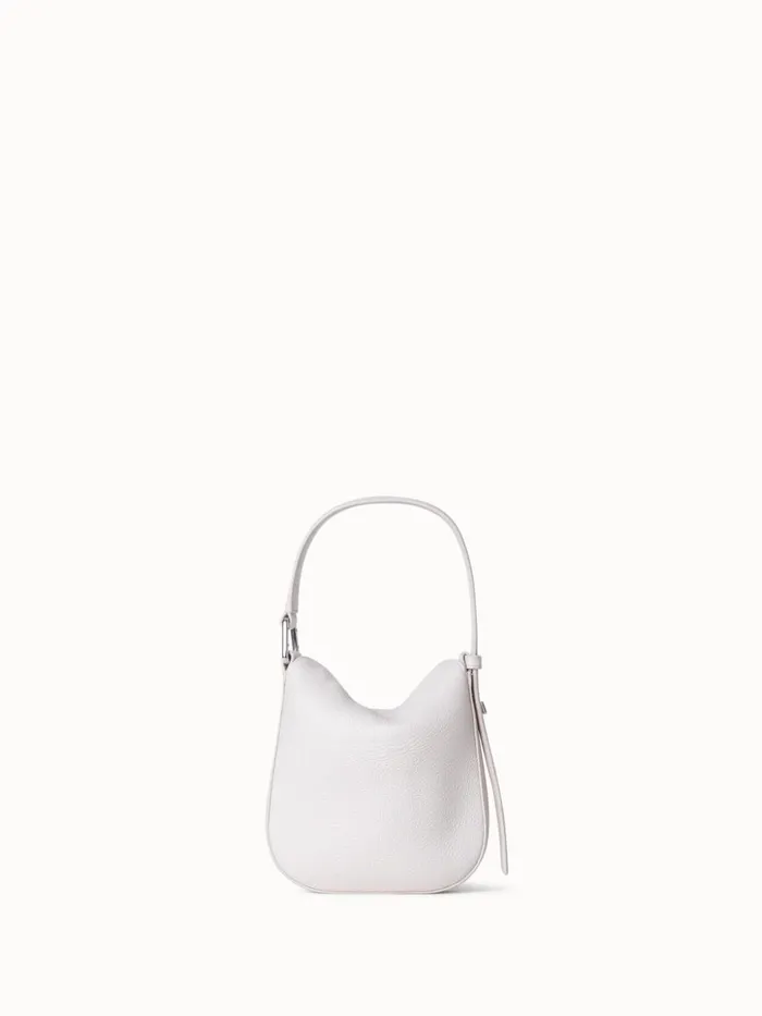 Mini Anna Hobo Bag In Leather Alabaster Women Akris Mini Bags