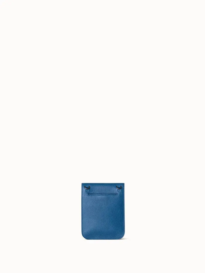 Mini Anouk Messenger Bag In Cervocalf Leather Pacific Denim Women Akris Messenger Bags