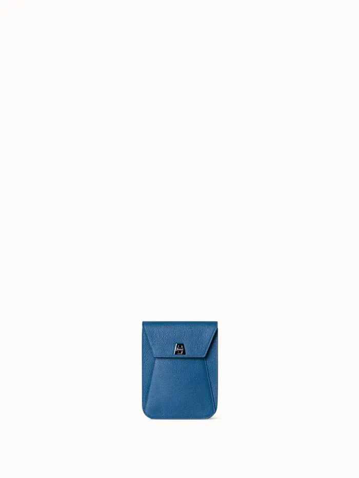 Mini Anouk Messenger Bag In Cervocalf Leather Pacific Denim Women Akris Messenger Bags