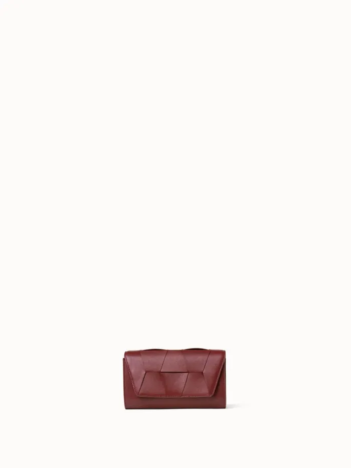 Mini Clutch In Braided Trapezoids Crimson Women Akris Shoulder Bags