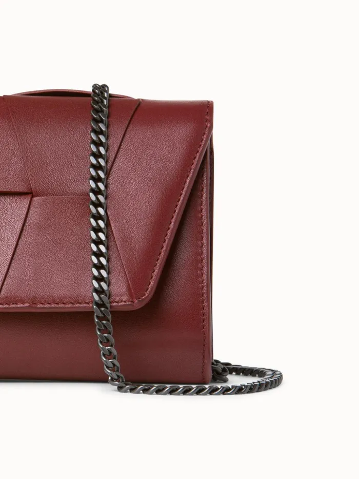 Mini Clutch In Braided Trapezoids Crimson Women Akris Shoulder Bags