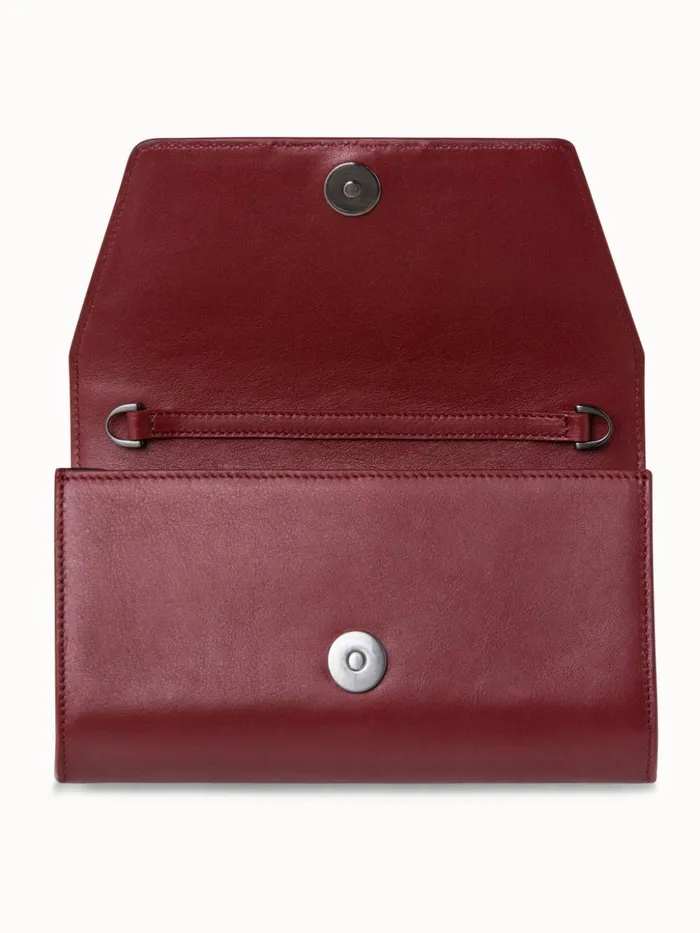 Mini Clutch In Braided Trapezoids Crimson Women Akris Shoulder Bags
