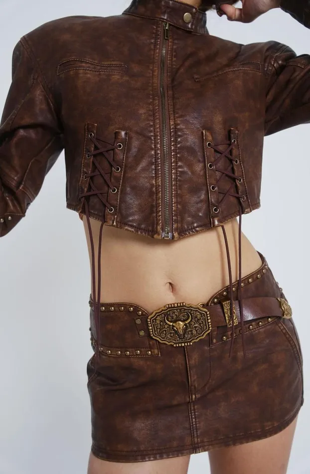 Mini Skirts Women Jaded London Easy Rider Faux Leather Micro Mini Skirt