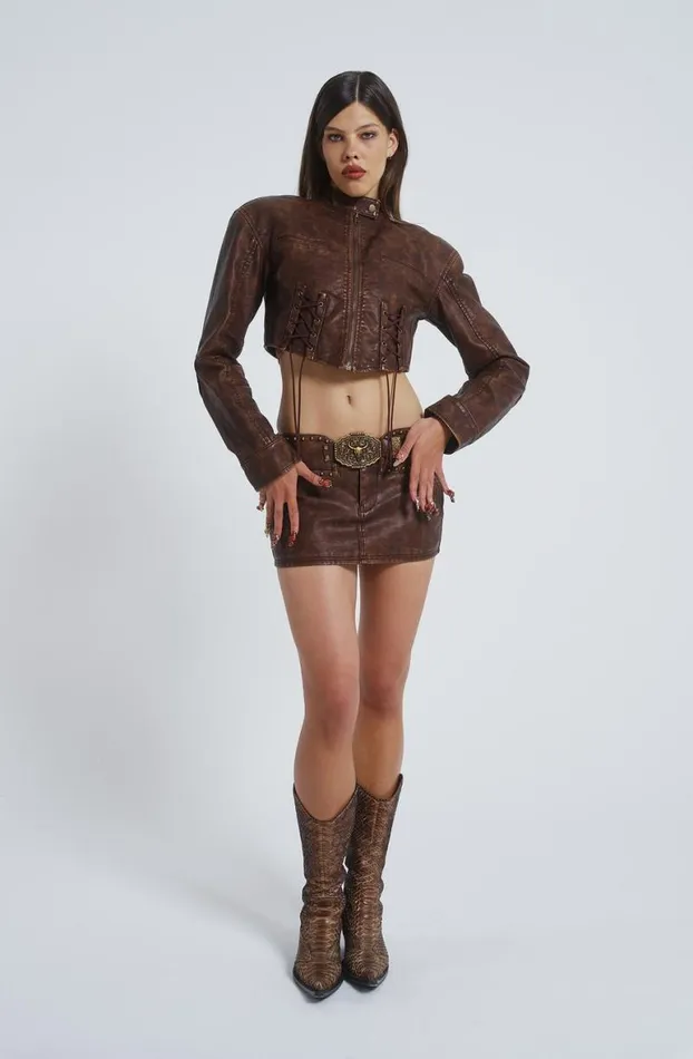 Mini Skirts Women Jaded London Easy Rider Faux Leather Micro Mini Skirt