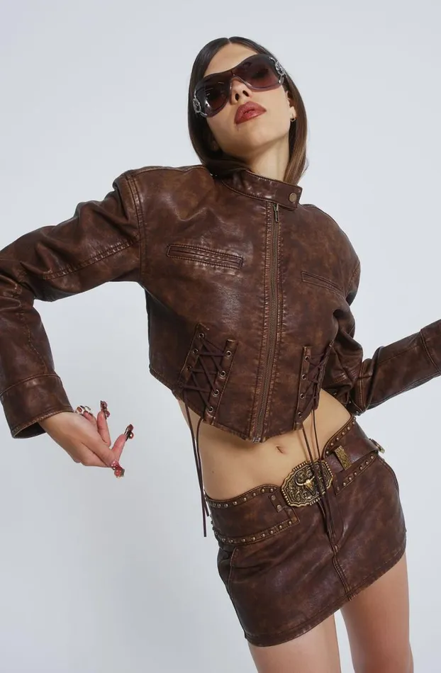 Mini Skirts Women Jaded London Easy Rider Faux Leather Micro Mini Skirt