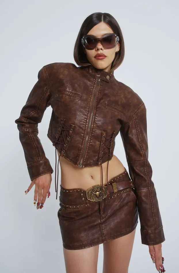 Mini Skirts Women Jaded London Easy Rider Faux Leather Micro Mini Skirt