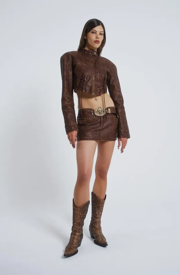 Mini Skirts Women Jaded London Easy Rider Faux Leather Micro Mini Skirt