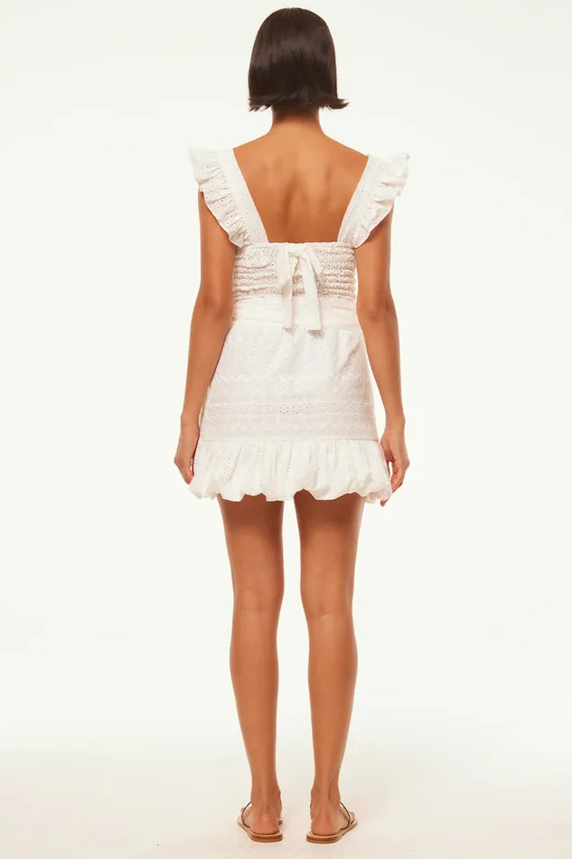 Misa Los Angeles Abelia Top White Eyelet Women Tops