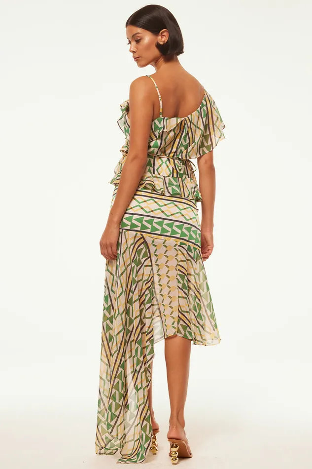 Misa Los Angeles Agata Top Limoncello Geo Mix Women Tops