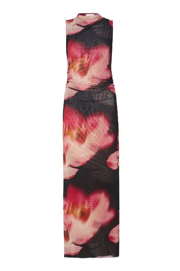 Misa Los Angeles Athena Dress Midnight Orchid Mesh Women Jersey and Mesh