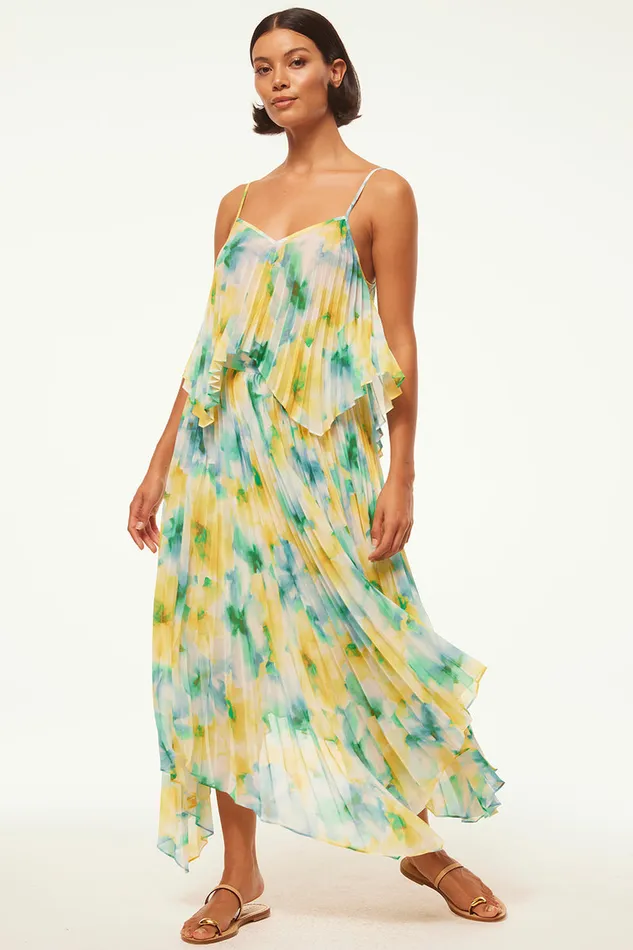 Misa Los Angeles Avra Skirt Citron Watercolor Women Skirts and Shorts