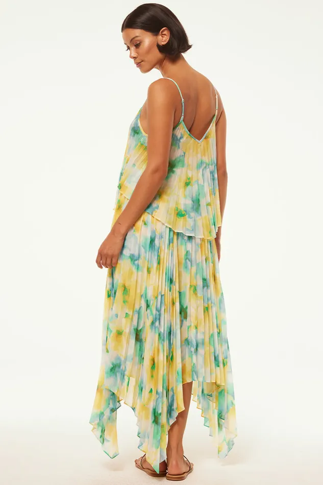 Misa Los Angeles Avra Skirt Citron Watercolor Women Skirts and Shorts