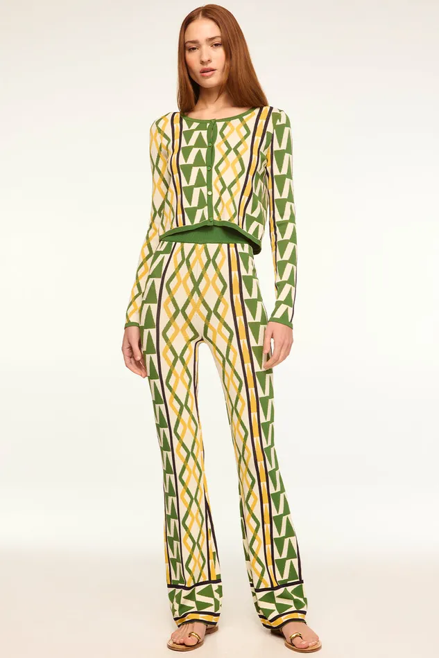 Misa Los Angeles Batista Cardigan Limoncello Geo Jacquard Women Matching Sets
