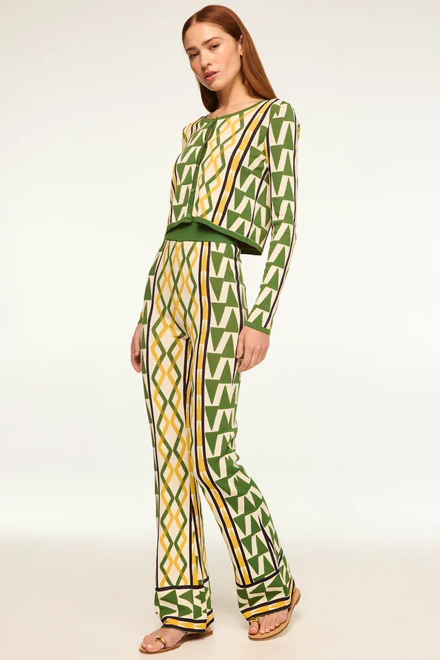 Misa Los Angeles Batista Cardigan Limoncello Geo Jacquard Women Matching Sets