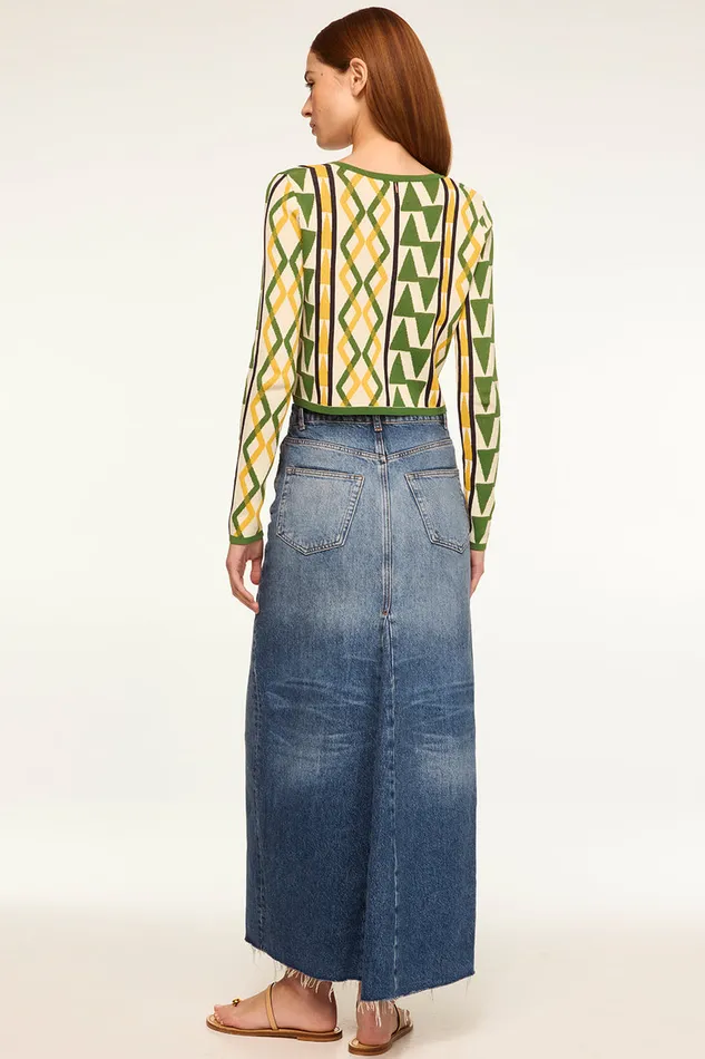 Misa Los Angeles Batista Cardigan Limoncello Geo Jacquard Women Matching Sets