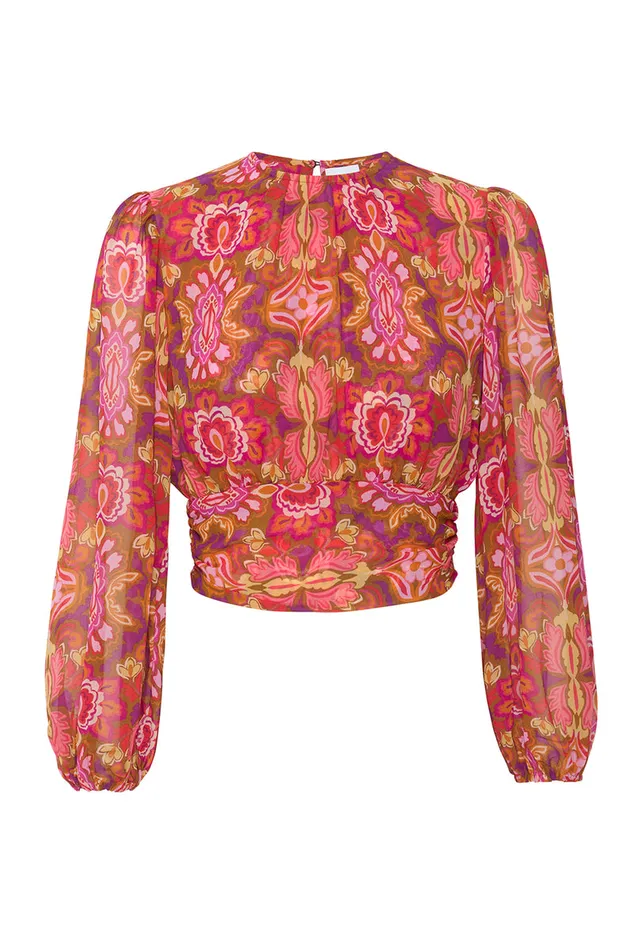 Misa Los Angeles Beatriz Top Chic Nostalgic Chiffon Women Tops