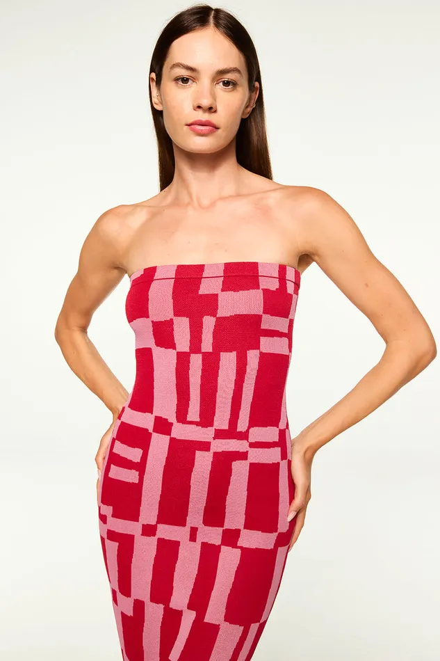 Misa Los Angeles Candice Dress Pink U0026 Red Women Knits