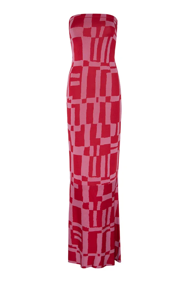 Misa Los Angeles Candice Dress Pink U0026 Red Women Knits