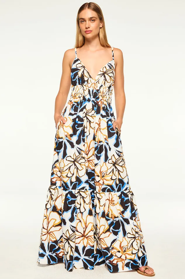 Misa Los Angeles Cintra Dress Bold Blooms Cotton Women Dresses