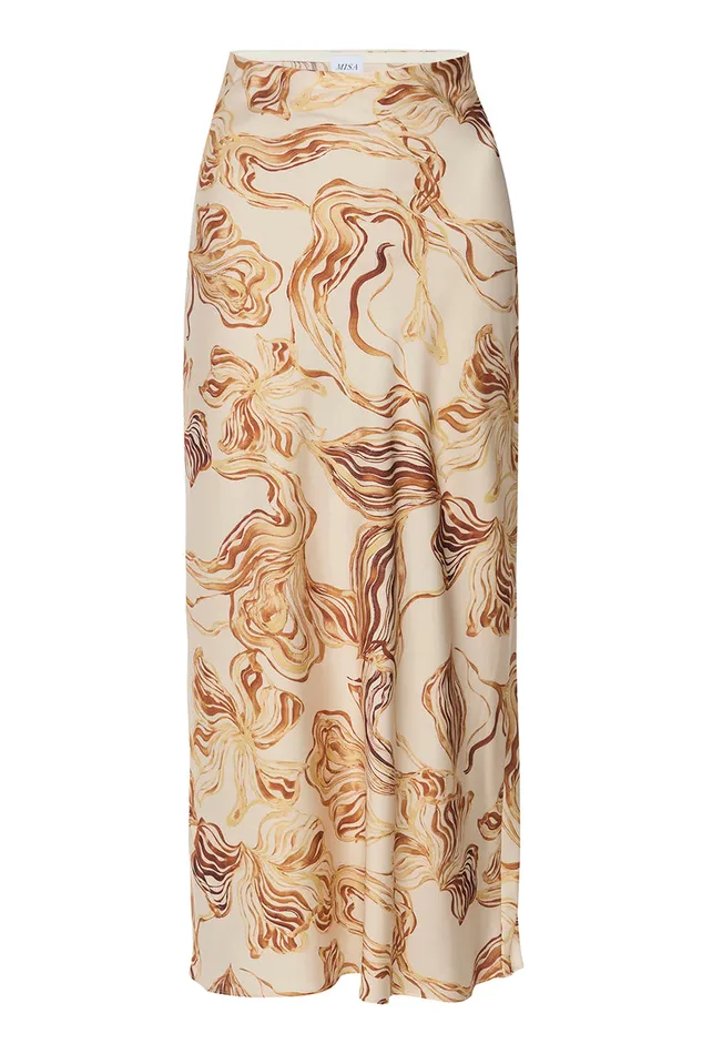 Misa Los Angeles Fay Skirt Golden Straw Satin Women Skirts and Shorts