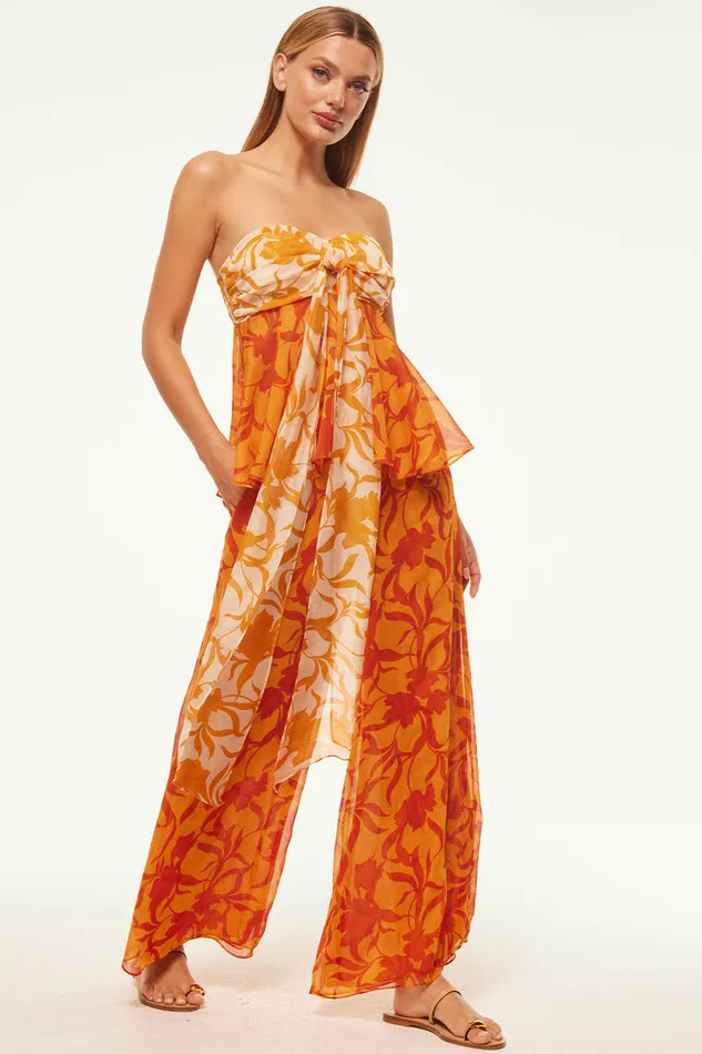 Misa Los Angeles Freda Pant Atlas Floral Persimmon Women Matching Sets