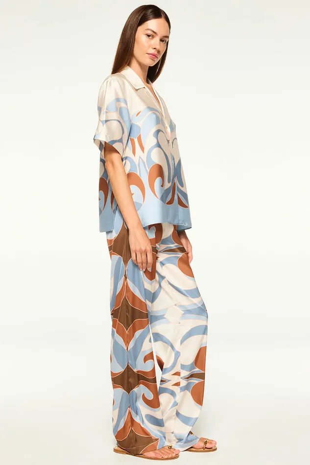 Misa Los Angeles Isara Pant The Swans Allover Women Matching Sets