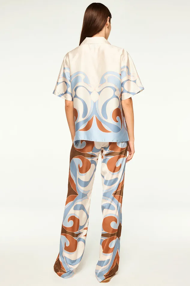 Misa Los Angeles Isara Pant The Swans Allover Women Matching Sets