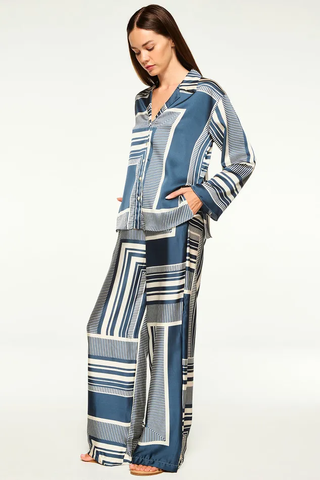 Misa Los Angeles Isme Top Linear Geo Women Matching Sets