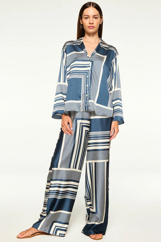 Misa Los Angeles Isme Top Linear Geo Women Matching Sets