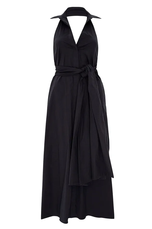 Misa Los Angeles Jessika Dress Black Poplin Women Dresses