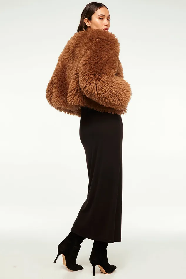 Misa Los Angeles Jordyn Faux Fur Jacket Latte Faux Fur Women Tops