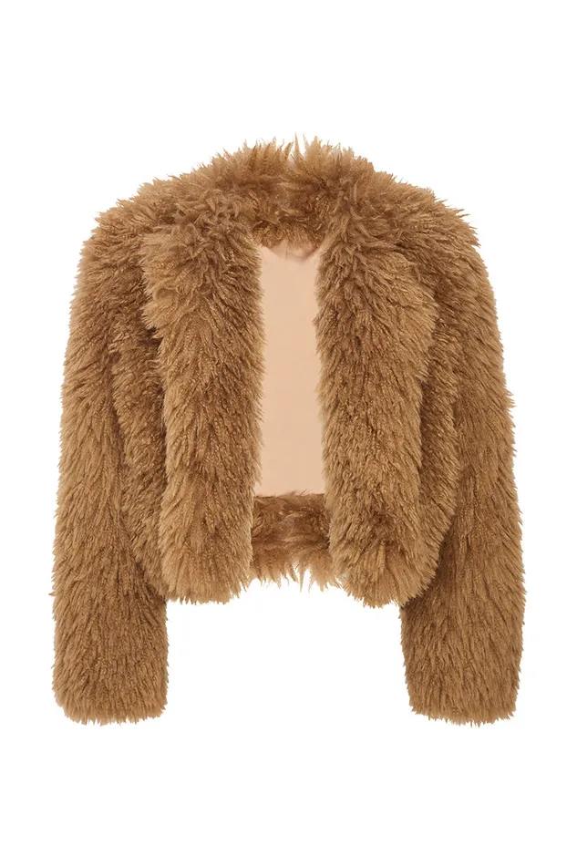 Misa Los Angeles Jordyn Faux Fur Jacket Latte Faux Fur Women Tops