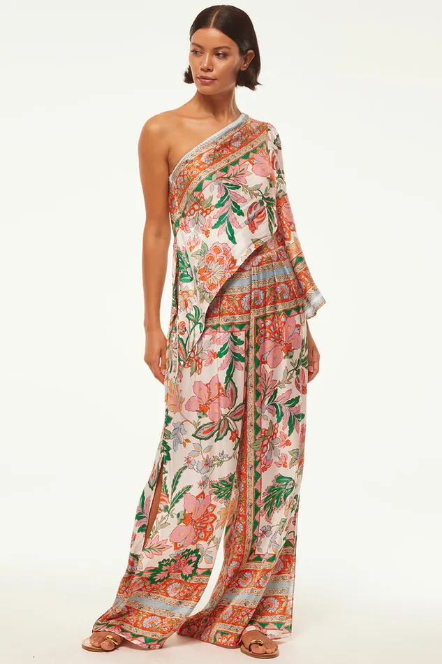 Misa Los Angeles Kaspia Top Casablanca Border Mix Women Matching Sets