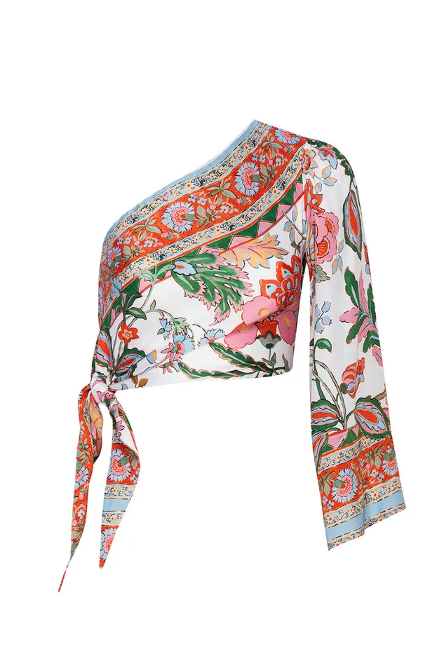 Misa Los Angeles Kaspia Top Casablanca Border Mix Women Matching Sets
