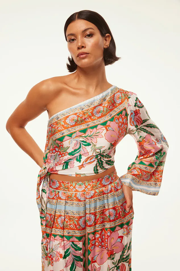 Misa Los Angeles Kaspia Top Casablanca Border Mix Women Tops
