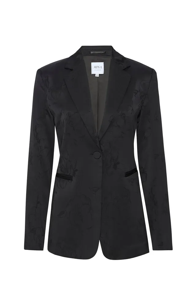 Misa Los Angeles Lauren Blazer Black Jacquard Women Matching Sets