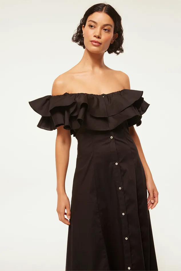 Misa Los Angeles Loretta Dress Black Poplin Women Dresses