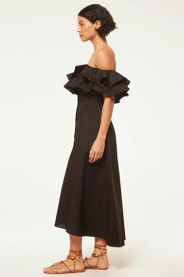 Misa Los Angeles Loretta Dress Black Poplin Women Dresses