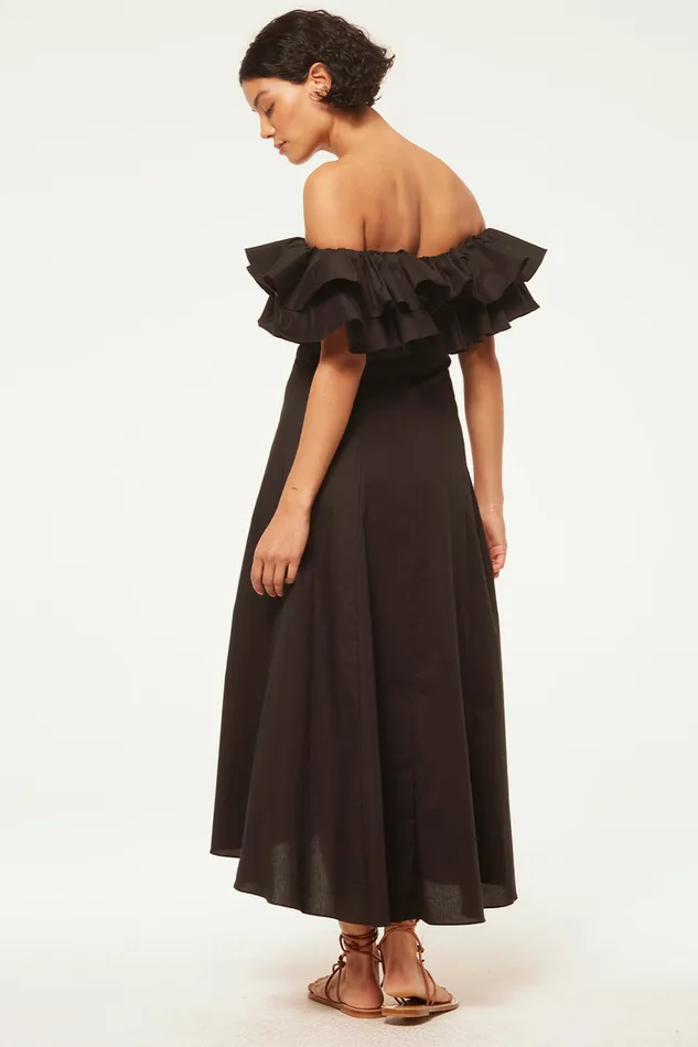 Misa Los Angeles Loretta Dress Black Poplin Women Dresses