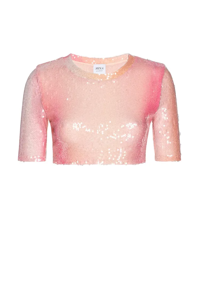 Misa Los Angeles Love Top Sequin Ombre Women Tops